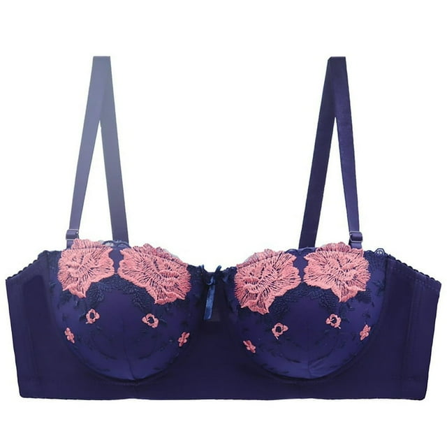 Women‘s Sexy Embroidered Support Bra Oversized Adjustable Bra French Style