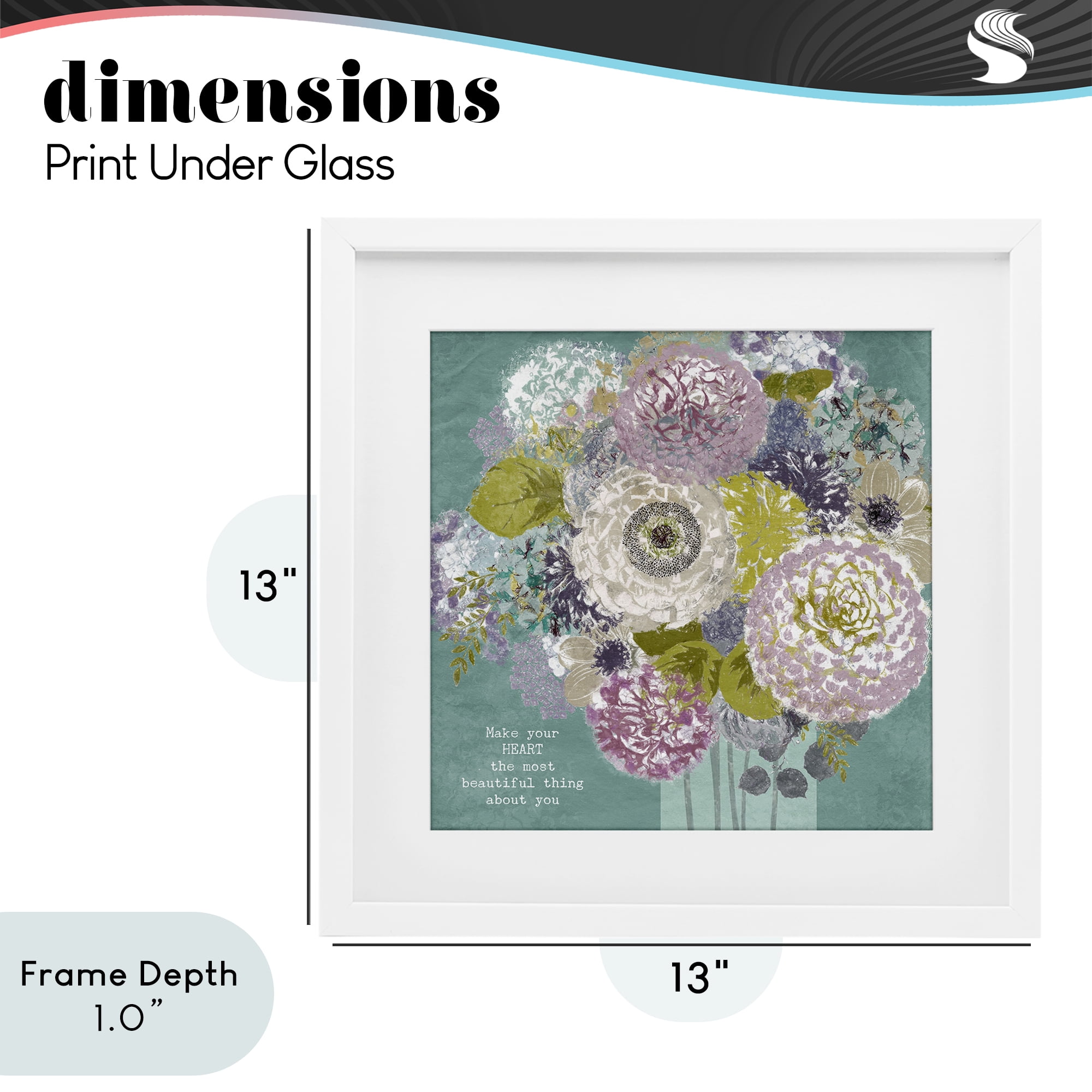 Stupell Industries Most Beautiful Thing Florals White Framed Print Under Glass, design by Suzanne Nicoll