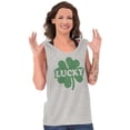 thumbnail image 4 of Lucky 4 Leaf Clover St Patrick's Day Tank Top T Shirts Men Women Brisco Brands X, 4 of 5