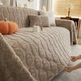 thumbnail image 3 of SHANNA Velvet Throw Sofa Covers, Non-Slip Couch Covers Washable Furniture Protector Blanket for Kids & Pets, Sectional Couch Covers for Living Room, Khaki, 71"×150", 3 of 10