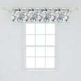 thumbnail image 2 of Ambesonne Tropical Valance Pack of 2, Modern Lily Flowers Grunge, 54"X12", Black White and Pale Sky Blue, 2 of 4