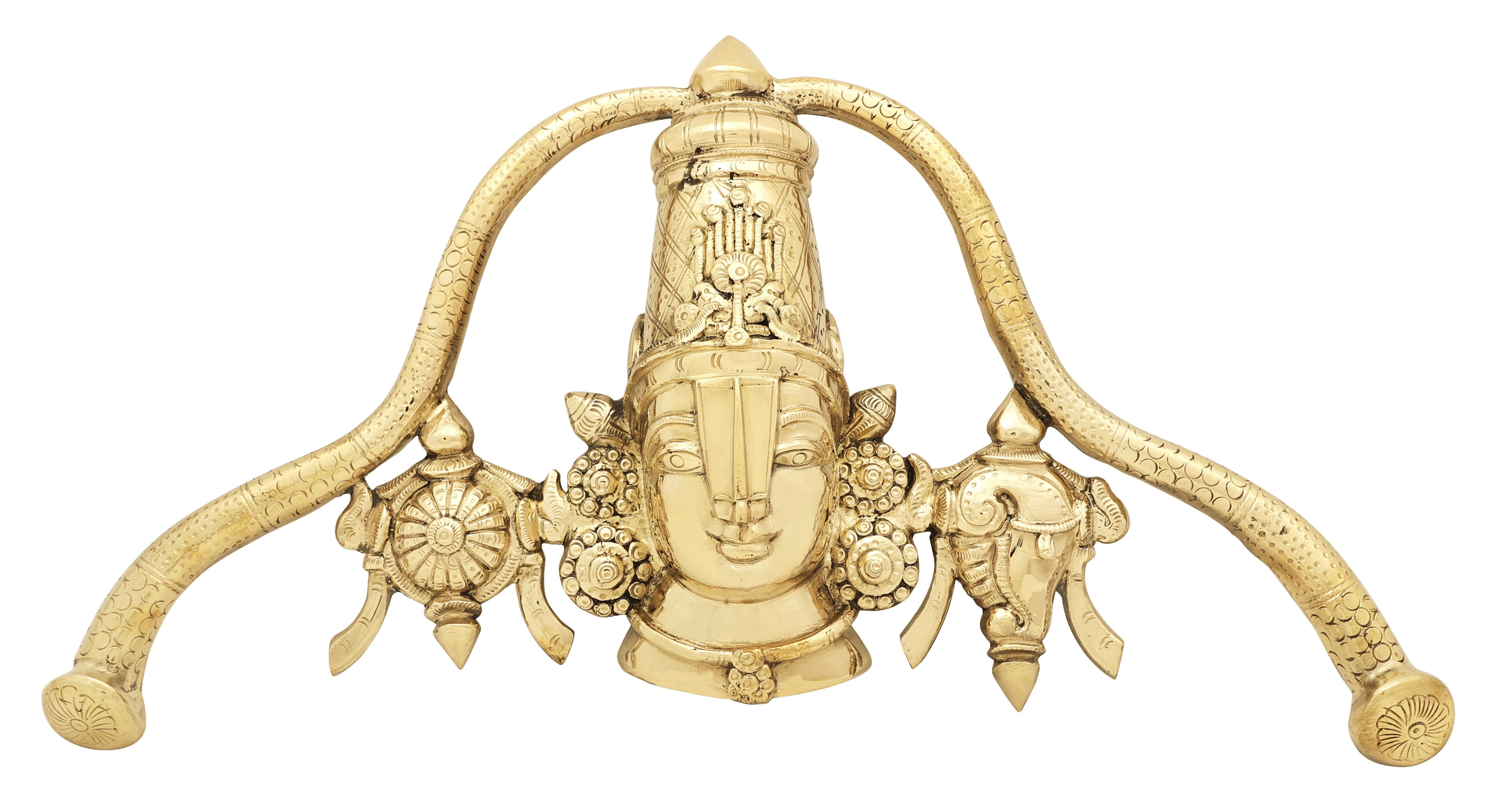 Handmade Brass Religious Wall Decor with Perumal Face