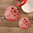 thumbnail image 2 of GZHJMY Romantic Love Heart Rede Trivet Pot Holder, Round Woven Potholders Set 2PCS-Braided - Coasters - Table Mats 8 for Kitchen Pans Bowl Teapot, 2 of 7