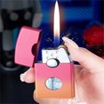 thumbnail image 4 of Grinding Wheel Butane Torch Lighter | Double Flame Windproof Adjustable | Open Flame & Direct Blue Flame | Refillable Visible Window | Compact Aluminum Alloy 6x4.1x1.6cm | 1-Pack, 4 of 8