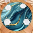 thumbnail image 2 of Blue Gold Marble Pattern Round Fitted Tablecloth with Elastic Edge,Dining Table Cover Waterproof,Outdoor Round Tablecloth for Camping,Dining,Indoor and Outdoor, 2 of 7