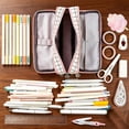 thumbnail image 6 of Canvas Pencil Case, Loetky Large Capacity Compartment Canvas Pencil Case - Compartment Handheld Handheld Organizer With Checkered Pattern, 6 of 8