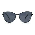 thumbnail image 2 of Womens Classic Fancy Metal Rim Cat Eye Fem Sunglasses All Black, 2 of 4