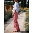 thumbnail image 5 of Womens Gingham Plaid Wide Leg Pants Y2k Lounge Pants Lace Up Loose Trousers Red XL, 5 of 9