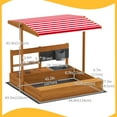 thumbnail image 3 of Outsunny Kids Sandbox with Cover, Wooden Sand Box Outdoor, Red, 3 of 9