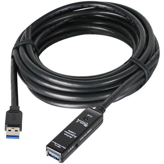 Ju-Cb0811-S1 20M Usb 3.0 Active Repeater Cable With Power Adapter Black