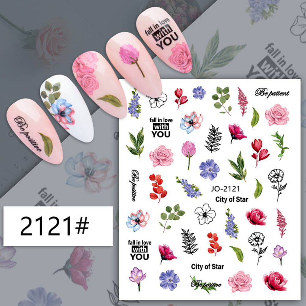 Flower Series Nail Art Stickers with Skin-Friendly And Safe Material for  Trendy City Girls Home Nails DIY