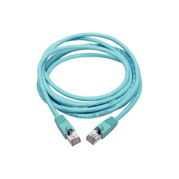 TRIPP LITE N262-012-AQ Cat6a 10G-Certified Snagless Shielded STP Ethernet Cable (RJ45 M/M), PoE, Aqua, 12 ft.