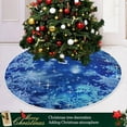 thumbnail image 6 of 47.2" Lovely Christmas Tree Skirt, Small Mini Tree Skirt Ornament with Christmas Santa Claus Elk Moon House for Party Holiday Home Christmas Decorations (Blue Glitter Snowflakes), 6 of 12