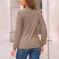 thumbnail image 6 of ManxiVoo Sophisticated Long Sleeve Blouse with Delicate Lace Detail Versatile Casual to Business Tops for Women 2025 Essential Wear S Size Khaki, 6 of 7