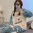 thumbnail image 3 of Pijama esponjoso Y2k para mujer, conjunto de 2 piezas, ropa de dormir de felpa, traje a juego, novedad de 2023, 3 of 4
