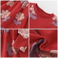 thumbnail image 4 of WhouRiu Toddler Girls' Dresses Long Sleeve Cute Printed Casual Dress Kids Comfy Soft Autumn Dresses Red,Sized 3-4, 4 of 7