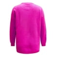 thumbnail image 3 of Duoif Sweaters for Women Trendy Women's 2025 Crew Neck Long Sleeve Casual Loose Ribbed Knit Solid Soft Pullover Sweater Tops Women's Sweaters Womens Tops Hot Pink S, 3 of 7