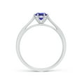 thumbnail image 2 of ANGARA Natural Tapered Shank Tanzanite Solitaire Ring with Diamonds in 14K White Gold for Women (Size-5mm) | December Birthstone, Anniversary, Jewelry Gift for Women | Natural Tanzanite Ring, 2 of 9