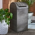 thumbnail image 2 of SAFAVIEH Serapis Contemporary Modern Outdoor Patio Trash Bin, Grey Brown, 2 of 14