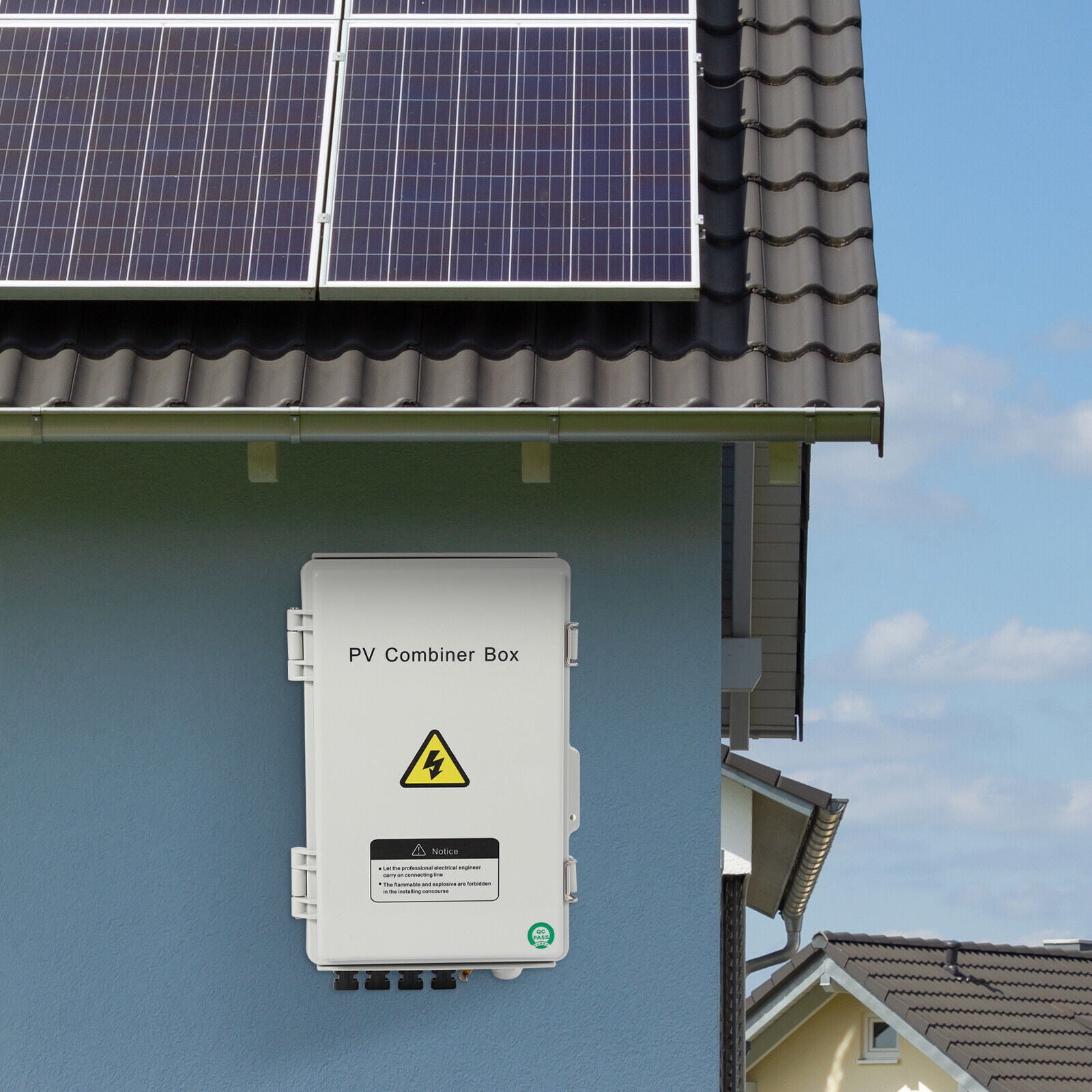 Miumaeov Solar Combiner Box PV Combiner 63A Circuit Breaker 4 String For Solar Panel Kit