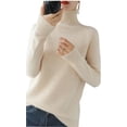 thumbnail image 4 of Suéter de cuello alto para mujer, Tops, jersey de Color sólido, Top de manga larga, suéter suave para mujer, Tops de punto, 4 of 5