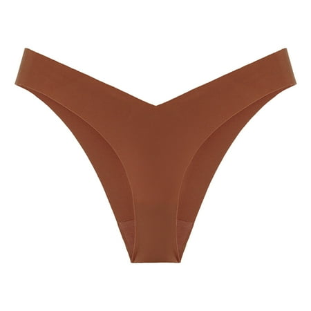 

Women Underwear Traceless Ice Silk Thong Mid-Waist Comfortable Sexy Brief Stretchy Panties Female Underpanty Comfort Undergarments