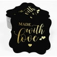 thumbnail image 2 of Inkdotpot Hang Tags Made With Love Wedding Favor Bracket Shape Gift Tags Real Gold Foil Bonbonniere Tag Pack Of 100, 2 of 7