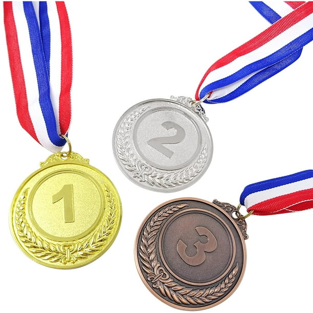 3 Pièces Médailles de Bronze Argent or Médailles en Alliage de