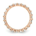 thumbnail image 2 of 14K Rose Gold Ring Band Eternity Diamond Round Polished Shared Prong 2ct , Size 7, 2 of 4