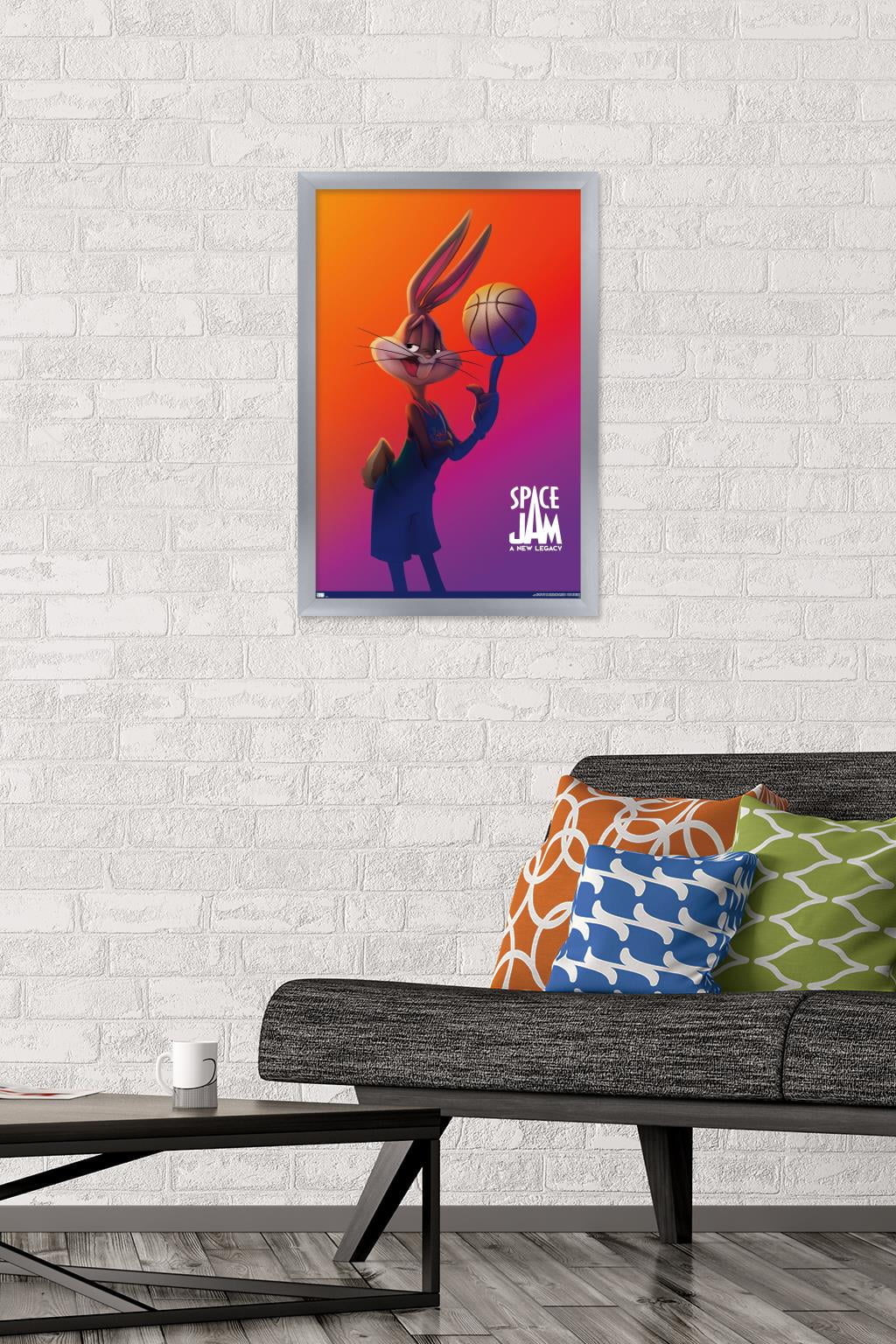 Space Jam: A New Legacy - Bugs Bunny One Sheet Wall Poster, 14.725" x 22.375", Framed