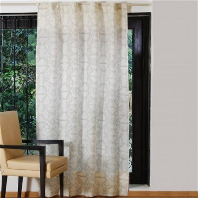 Textrade CU150001TUS Rideau en Lin de Coton de 42 x 84 Po Imprimé-Blanc