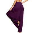 thumbnail image 2 of Vedolay Yoga Pant For Women Plus Size Women Plus Size High Waist Yoga Pants Casual Workout Wide Leg Sweatpants,Purple XL, 2 of 5
