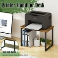 thumbnail image 2 of Printer Stand with Storage for Desk, Desktop Printer Stand Shelf Organzier for Home/Office Heavy Duty Printer Riser Under Desk Small Printer Table for Fax Machine Copier Scanner(Rustic Brown), 2 of 14