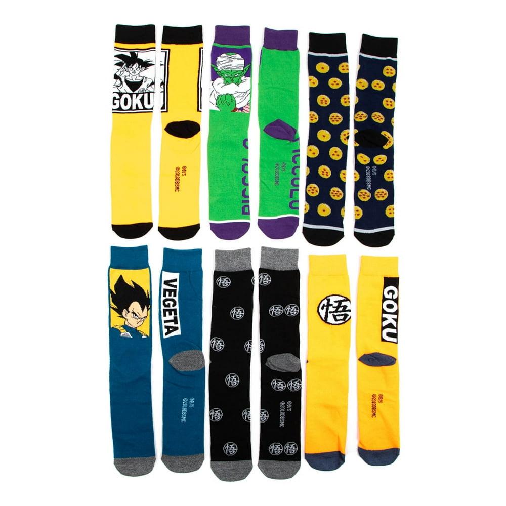Dragon Ball Z - Men's DBZ 6pk Socks - Walmart.com - Walmart.com