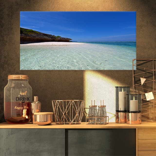Gorgeous Blue Beach during summer - Modern Seascape Canvas Artwork