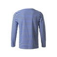 thumbnail image 3 of INSPIRE CHIC Men's T-Shirt Striped Crew Neck Long Sleeve Pullover Top 38 Blue and White, 3 of 8