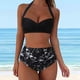 thumbnail image 2 of MKLEKYY Trajes De Baño Mujer Dos Piezas Women High Waisted Bikini Sexy Push Up Two Piece Swimsuits Vintage Swimsuit Two Piece Retro Ruched High Waist Print Bikini Set 1266, 2 of 6