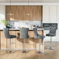 thumbnail image 2 of Modern Velvet Bar Stools Set of 4 Adjustable Swivel Counter Height Chairs with Upholstered Back and Nailhead Trim for Home Pub Kitchen Island, 2 of 7
