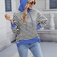 thumbnail image 4 of Tnhcen Women's New Fall Striped Hoodie Sweatshirt - Casual Oversized Tops with Pockets Plus Size Stretchy Striped Tops (S-2XL), 4 of 8