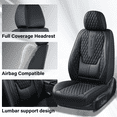 thumbnail image 5 of Coverado Black Car Seat Covers Front, Waterproof Faux Leather Auto Seat Protectors with Lumbar Support, Luxury Automotive Interior Accessories Universal Fit Most Cars SUV Trucks, 5 of 7