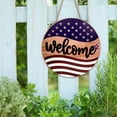thumbnail image 7 of Mustacti Patriotic USA Star Spangled Welcome Sign Large Outdoor/Indoor Decorative Plaque With Flag Design Rustproof Metal Fade For July 4th Celebrations Year Round 30x30cm, 7 of 7