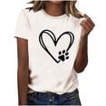 thumbnail image 4 of Puyaiuu Dog Mom Shirts for Women Dog Lover Tshirts Cute Paw Love Heart Print Tee Tops Gift, 4 of 6