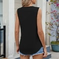 thumbnail image 5 of Razzly Women's Solid V-Neck Chiffon Vest Stretch Sleeveless Loose Fit Comfortable Top(Black,S), 5 of 7