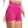 thumbnail image 4 of Womens Stretch Solid Athletic Shorts High Waist Yoga Shorts Sexy Stretch Ruched Hot Shorts, 4 of 7