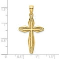 thumbnail image 5 of Auriga Fine Jewelry 14K Yellow Gold Textured Cross Charm for Women (L - 39.5 mm, W - 20.8 mm), 5 of 6