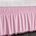 Exclusivo Mezcla Pom Pom Bed Skirt with Adjustable Elastic Belt, Easy