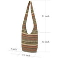 thumbnail image 3 of Women Shoulder Handbags Fashion canvas Hippie Crossbody Bags Bohemian Animal Prints Hobo Bags Green-orange, 3 of 9