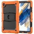 thumbnail image 2 of ELEHOLD for Samsung Galaxy Tab A8 10.5 inch Tablet SM-X200 2022 Ragged Case, Soft Silicone Hard PC Shoulder Strap Built-Kickstand Anti-Drop Shockproof Heavy Duty Protective Cover Case,Orange, 2 of 7