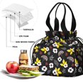 thumbnail image 4 of Pioneer Flower Floral Print Pattern Drawstring Lunch Bag Women - Drawstring Lunch Bag Insulated for Work Office - Stain-Resistant Large Lunchbags for Women with Multi-Pockets, 4 of 6