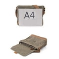 thumbnail image 4 of ISMART Waterproof Waxed Canvas, Genuine Leather Crossbody Bag, Messenger Shoulder Bag for Work/Travel, 4 of 7